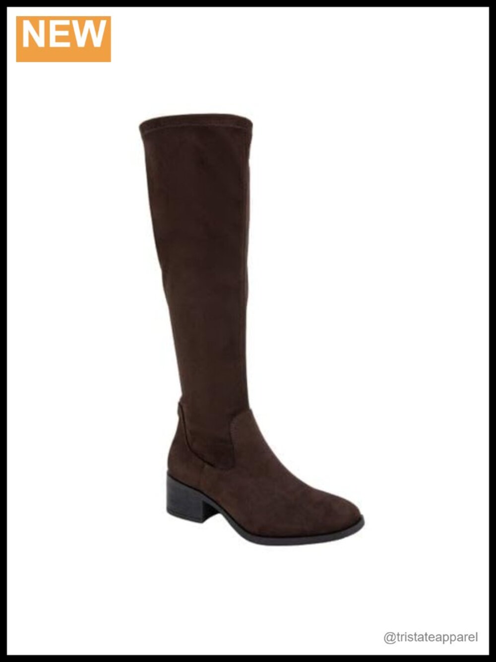 Knee High Stretch Boots Inside Zipper Textile Upper TPR Outsole Platform Heel